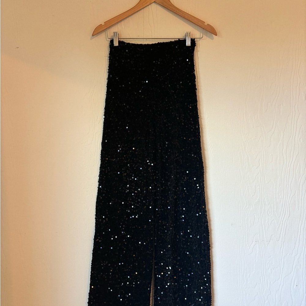 ✨ Handmade Sequin Pants High Waisted Palazzo - Picture 10 of 12